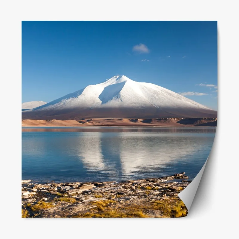 Repositionierbarer Aufkleber Laguna Verde spiegelung in Atacama