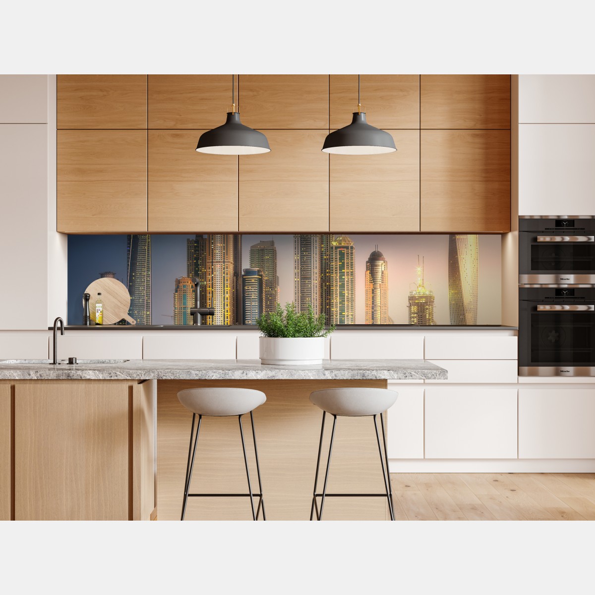 Repositionierbarer Aufkleber goldene stadtansicht bei dämmerung – Wallnifity® Repositionierbarer Aufkleber goldene stadtansicht bei dämmerung – Wallnifity®