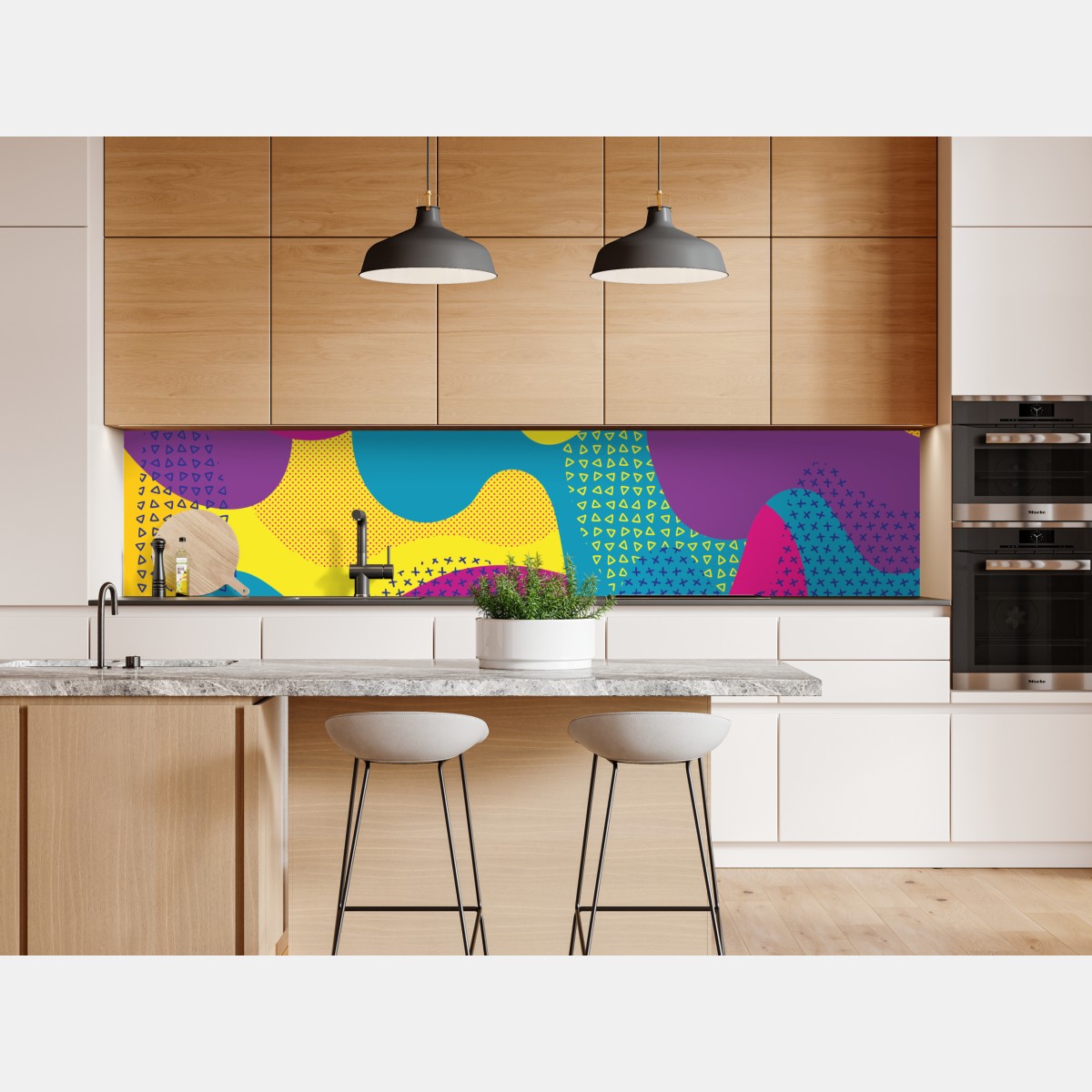Repositionierbarer Aufkleber leuchtendes abstraktes wellenmuster – Wallnifity® Repositionierbarer Aufkleber leuchtendes abstraktes wellenmuster – Wallnifity®