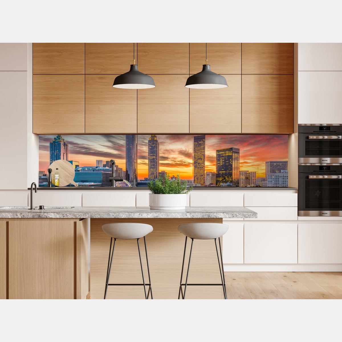 Repositionierbarer Aufkleber Atlanta skyline bei sonnenuntergang – Wallnifity® Repositionierbarer Aufkleber Atlanta skyline bei sonnenuntergang – Wallnifity®
