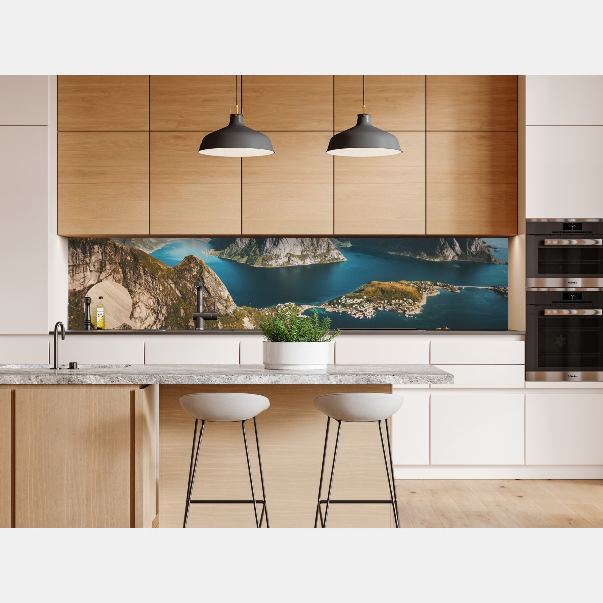 Repositionierbarer Aufkleber majestätische fjordlandschaft – Wallnifity® Repositionierbarer Aufkleber majestätische fjordlandschaft – Wallnifity®