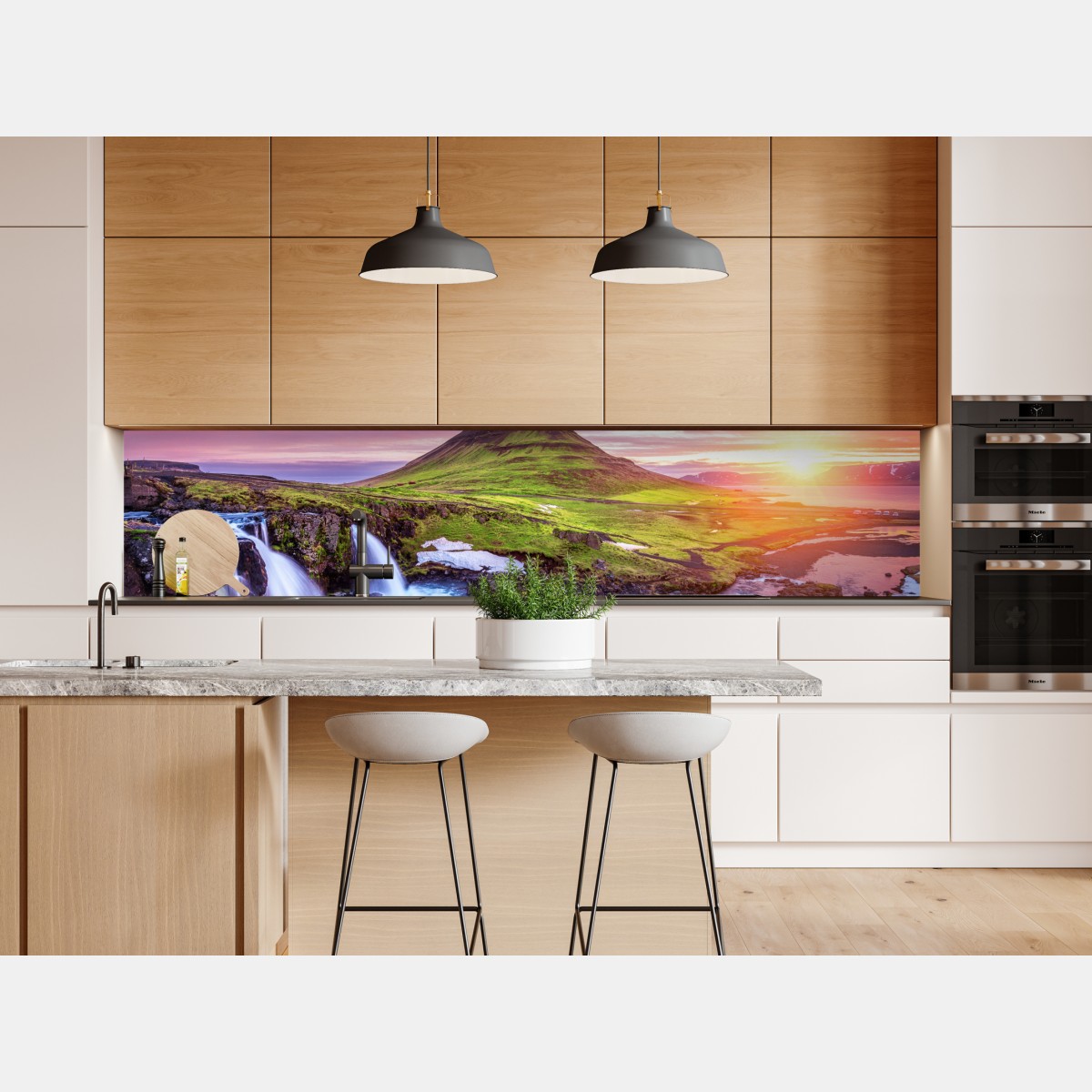 Repositionierbarer Aufkleber Kirkjufell bei sonnenaufgang – Wallnifity® Repositionierbarer Aufkleber Kirkjufell bei sonnenaufgang – Wallnifity®