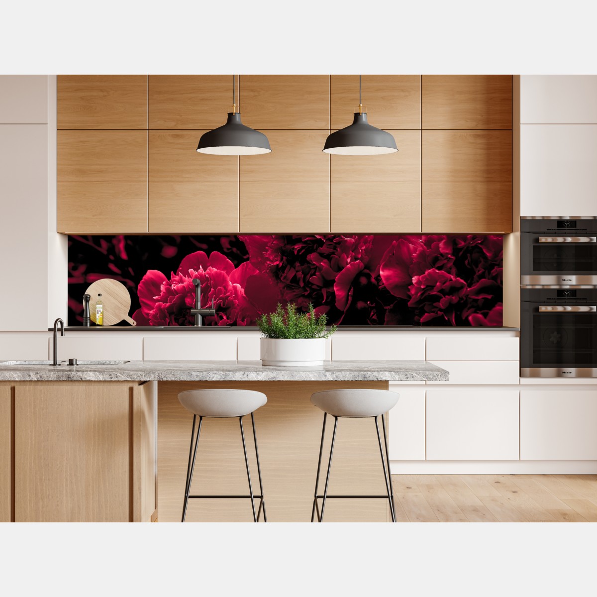 Repositionierbarer Aufkleber stimmungsvolle rosa pfingstrosen – Wallnifity® Repositionierbarer Aufkleber stimmungsvolle rosa pfingstrosen – Wallnifity®
