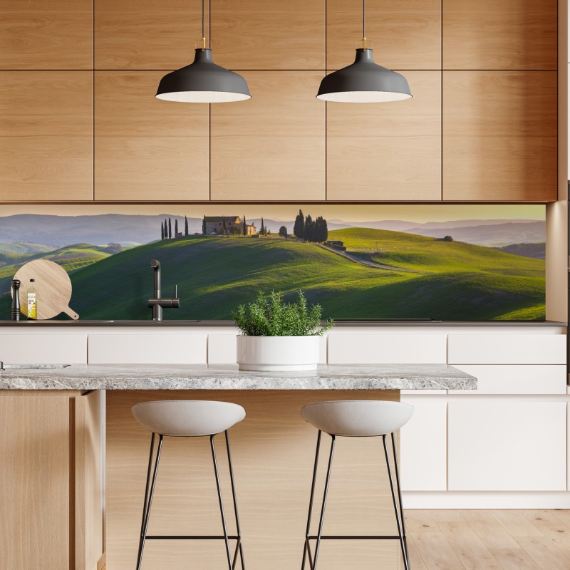 Repositionierbarer Aufkleber ruhiger monochromer see mit reflexionen – Wallnifity®