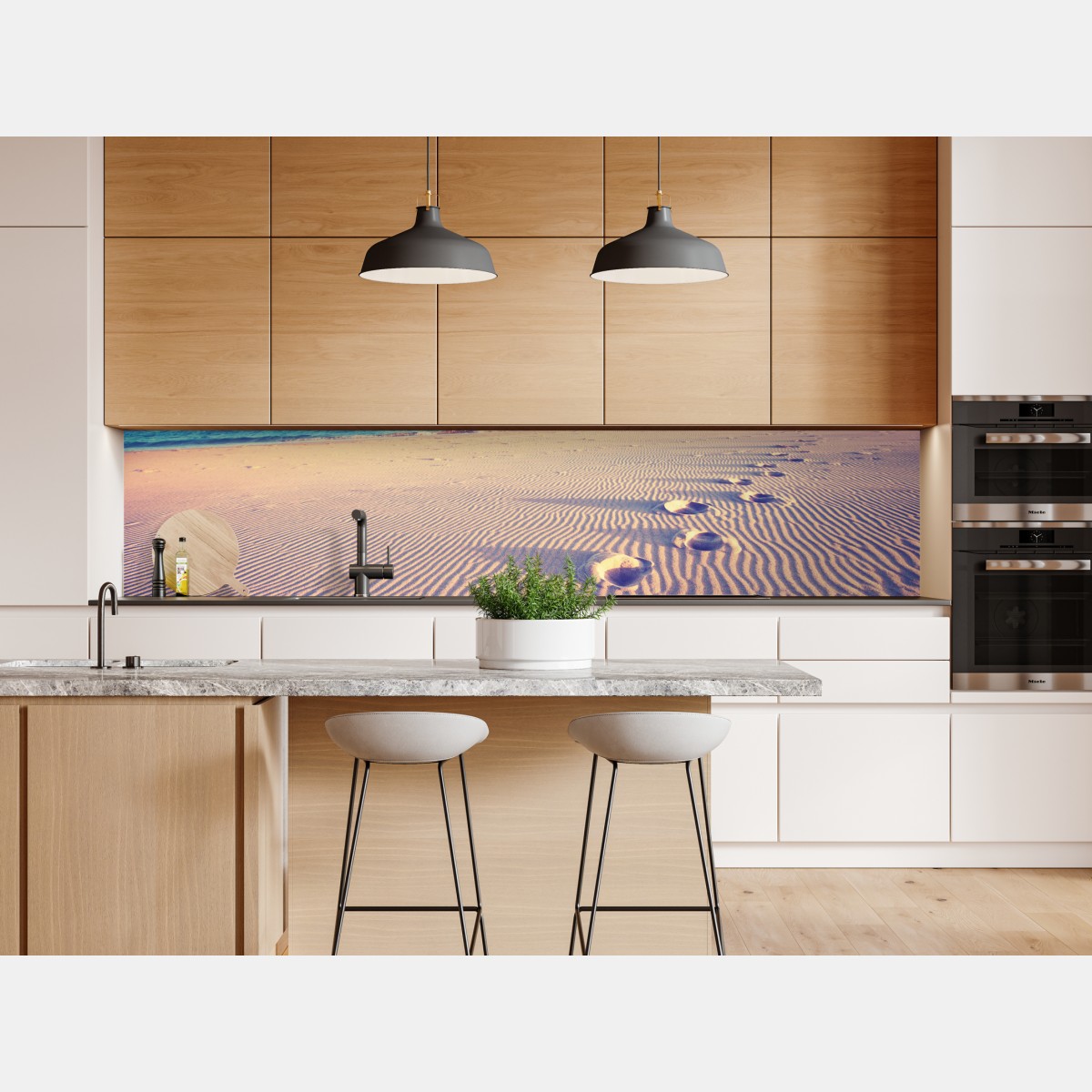Repositionierbarer Aufkleber magische fußspuren am sommerstrand – Wallnifity® Repositionierbarer Aufkleber magische fußspuren am sommerstrand – Wallnifity®
