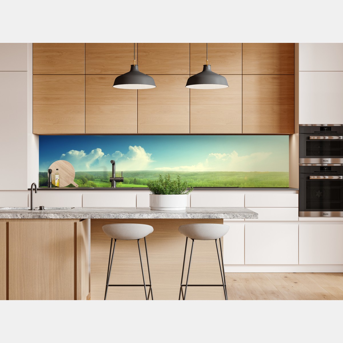 Repositionierbarer Aufkleber sonnige frühlingswiese im abendlicht – Wallnifity® Repositionierbarer Aufkleber sonnige frühlingswiese im abendlicht – Wallnifity®