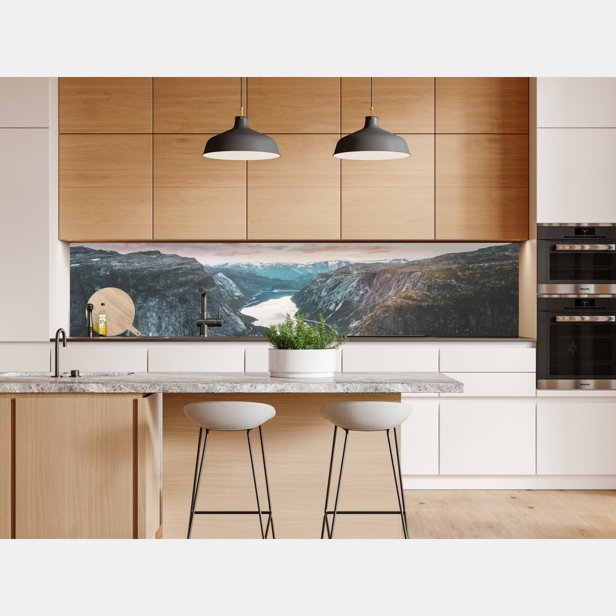 Repositionierbarer Aufkleber ruhiger fjord bei sonnenuntergang – Wallnifity® Repositionierbarer Aufkleber ruhiger fjord bei sonnenuntergang – Wallnifity®
