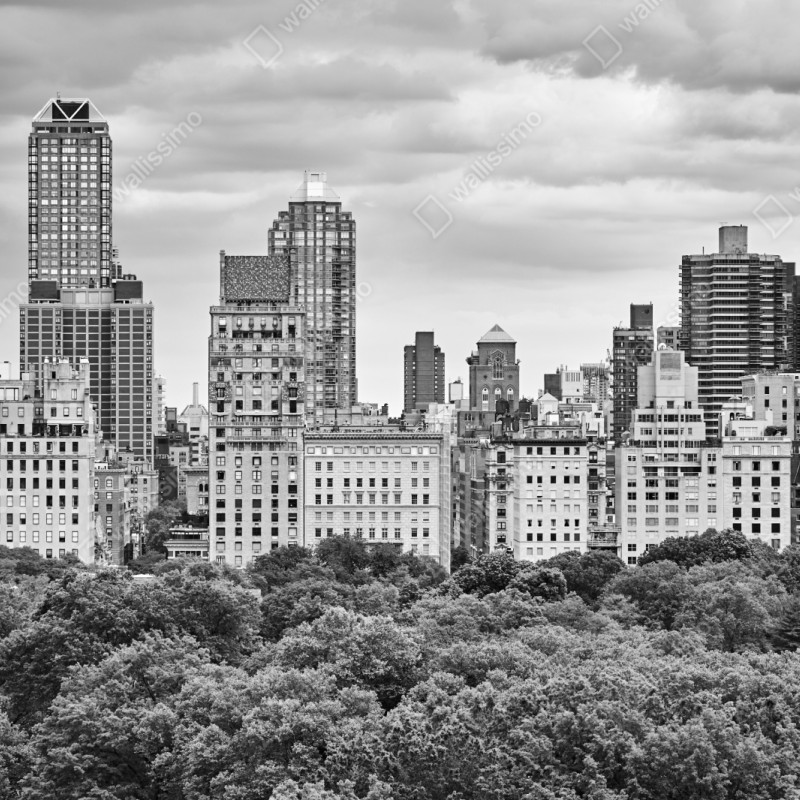 Repositionierbarer Aufkleber Manhattan skyline in schwarzweiß – Wallnifity® Repositionierbarer Aufkleber Manhattan skyline in schwarzweiß – Wallnifity®