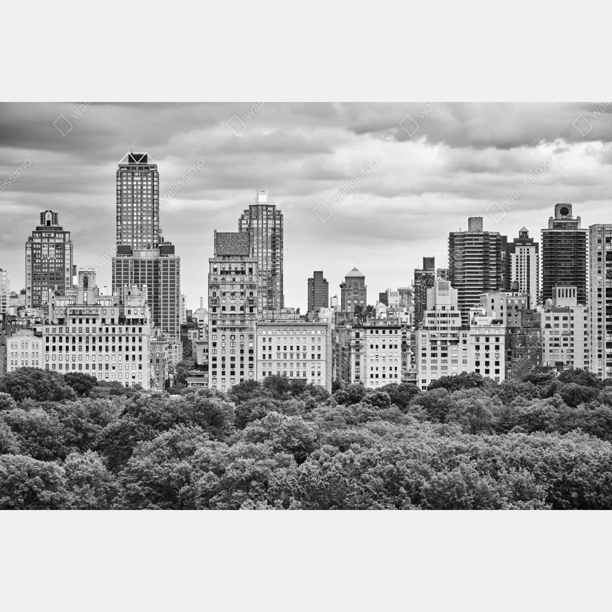 Repositionierbarer Aufkleber Manhattan skyline in schwarzweiß – Wallnifity® Repositionierbarer Aufkleber Manhattan skyline in schwarzweiß – Wallnifity®