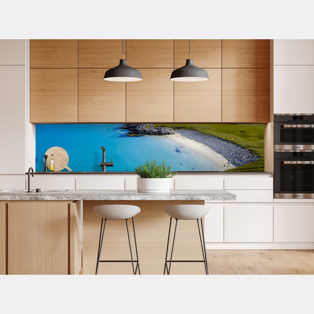 Repositionierbarer Aufkleber ruhige türkisfarbene strandlandschaft – Wallnifity® Repositionierbarer Aufkleber ruhige türkisfarbene strandlandschaft – Wallnifity®