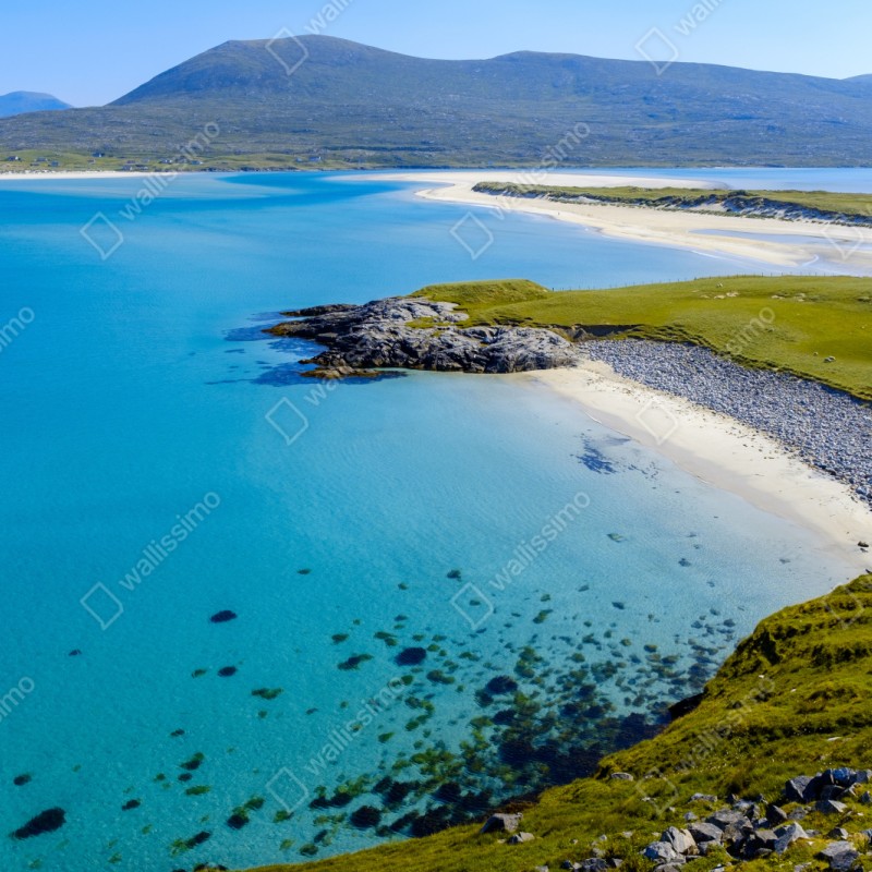 Repositionierbarer Aufkleber ruhige türkisfarbene strandlandschaft – Wallnifity® Repositionierbarer Aufkleber ruhige türkisfarbene strandlandschaft – Wallnifity®