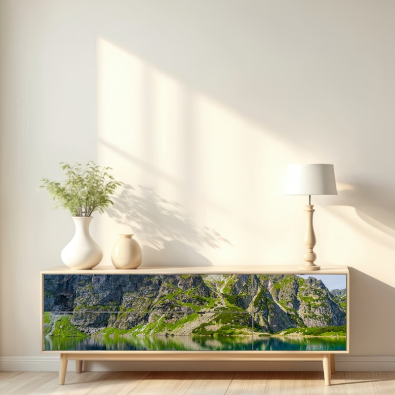Repositionierbarer Aufkleber Czarny Staw bergreflexion – Wallnifity® Repositionierbarer Aufkleber Czarny Staw bergreflexion – Wallnifity®