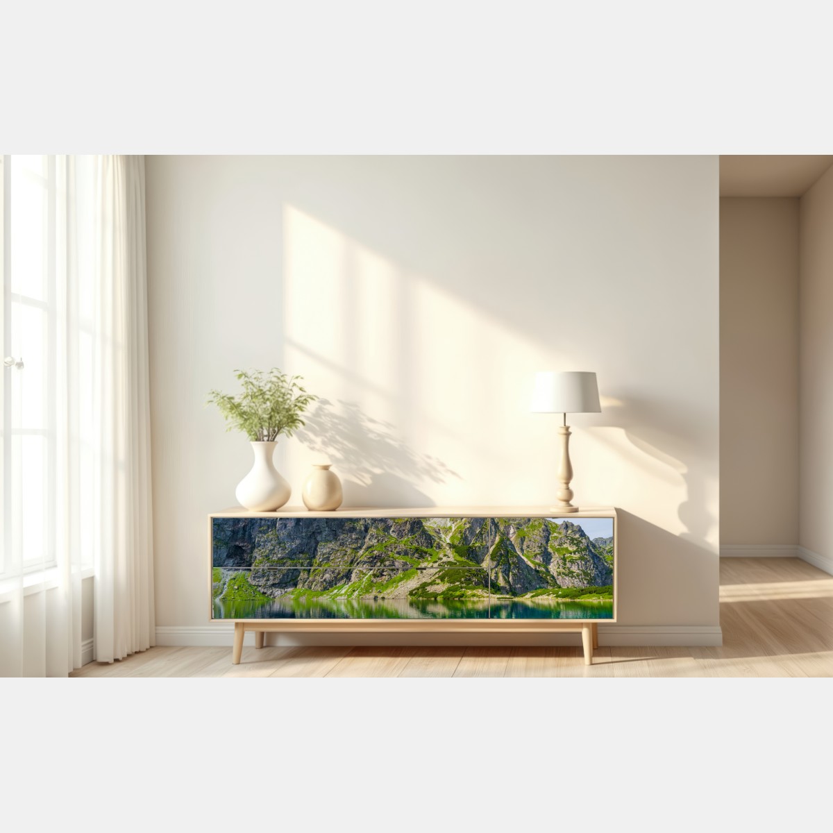 Repositionierbarer Aufkleber Czarny Staw bergreflexion – Wallnifity® Repositionierbarer Aufkleber Czarny Staw bergreflexion – Wallnifity®