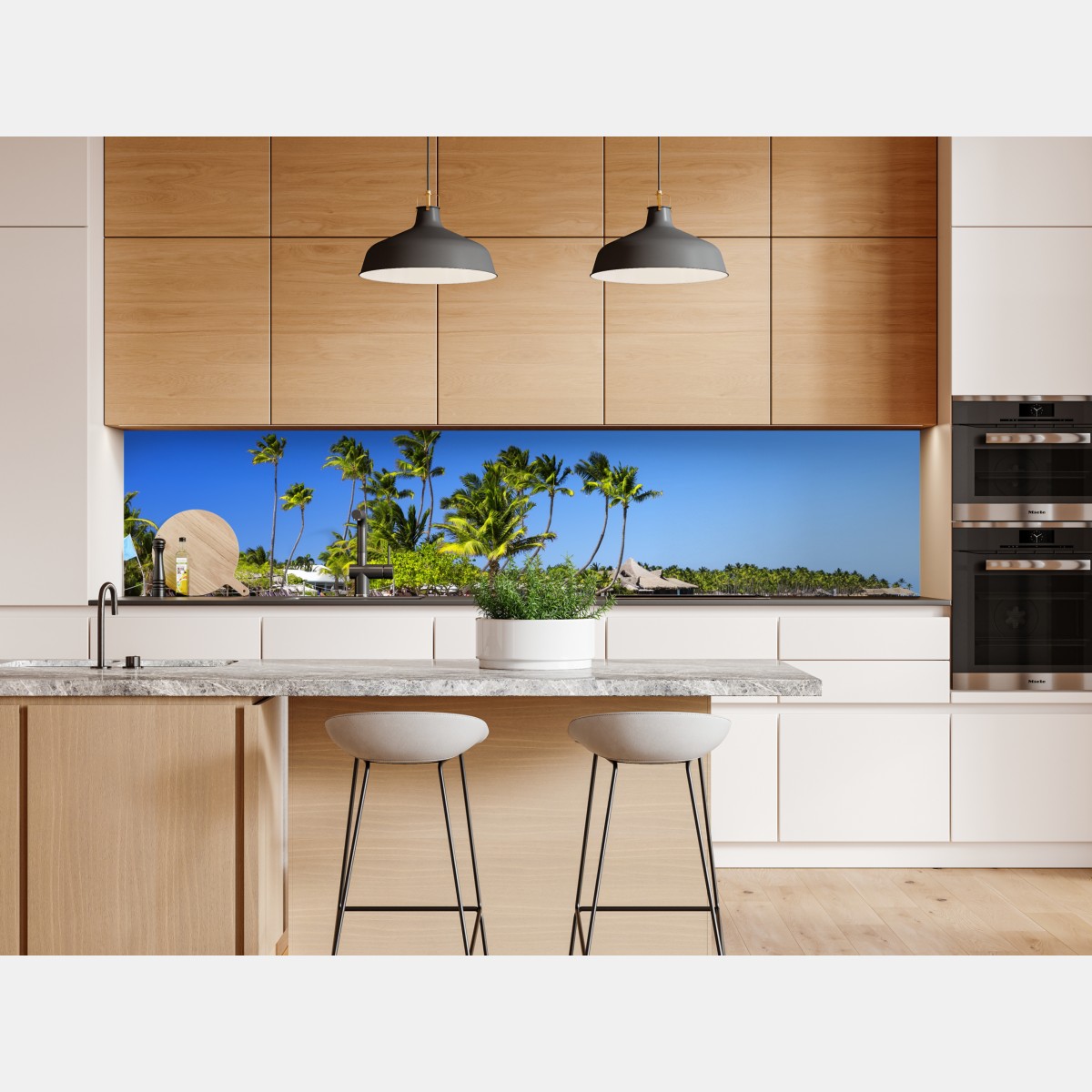 Repositionierbarer Aufkleber tropischer strand in Cap Cana – Wallnifity® Repositionierbarer Aufkleber tropischer strand in Cap Cana – Wallnifity®