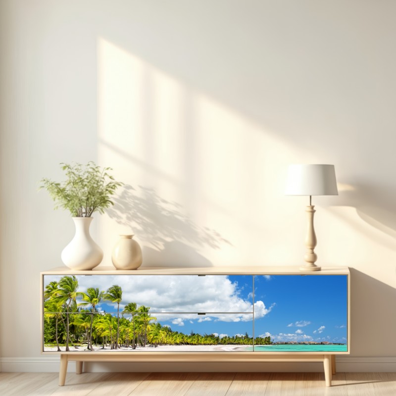 Repositionierbarer Aufkleber tropischer strand in Punta Cana – Wallnifity® Repositionierbarer Aufkleber tropischer strand in Punta Cana – Wallnifity®