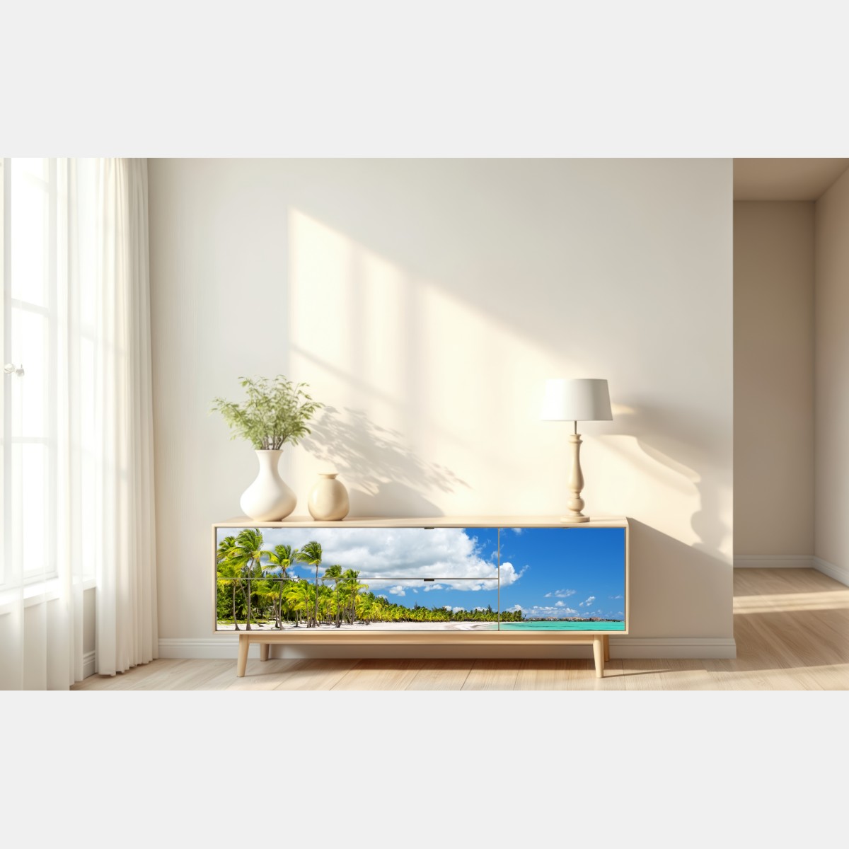 Repositionierbarer Aufkleber tropischer strand in Punta Cana – Wallnifity® Repositionierbarer Aufkleber tropischer strand in Punta Cana – Wallnifity®