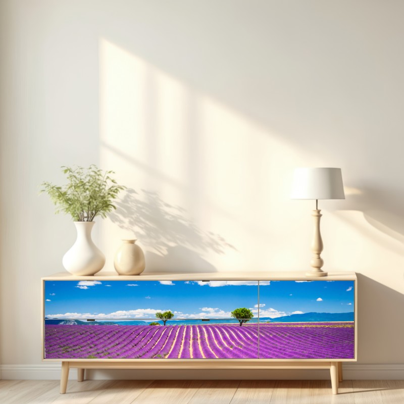 Repositionierbarer Aufkleber lavendelfelder in Provence – Wallnifity® Repositionierbarer Aufkleber lavendelfelder in Provence – Wallnifity®
