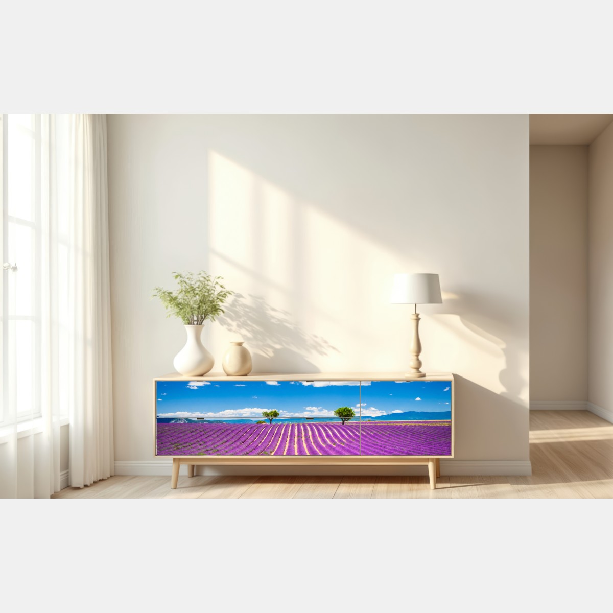 Repositionierbarer Aufkleber lavendelfelder in Provence – Wallnifity® Repositionierbarer Aufkleber lavendelfelder in Provence – Wallnifity®
