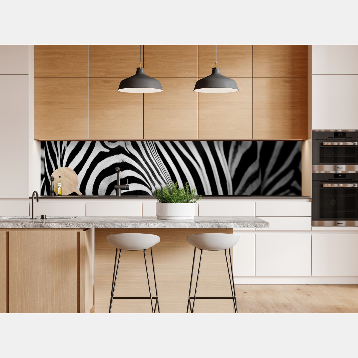 Repositionierbarer Aufkleber zebra in monochromen streifen – Wallnifity® Repositionierbarer Aufkleber zebra in monochromen streifen – Wallnifity®
