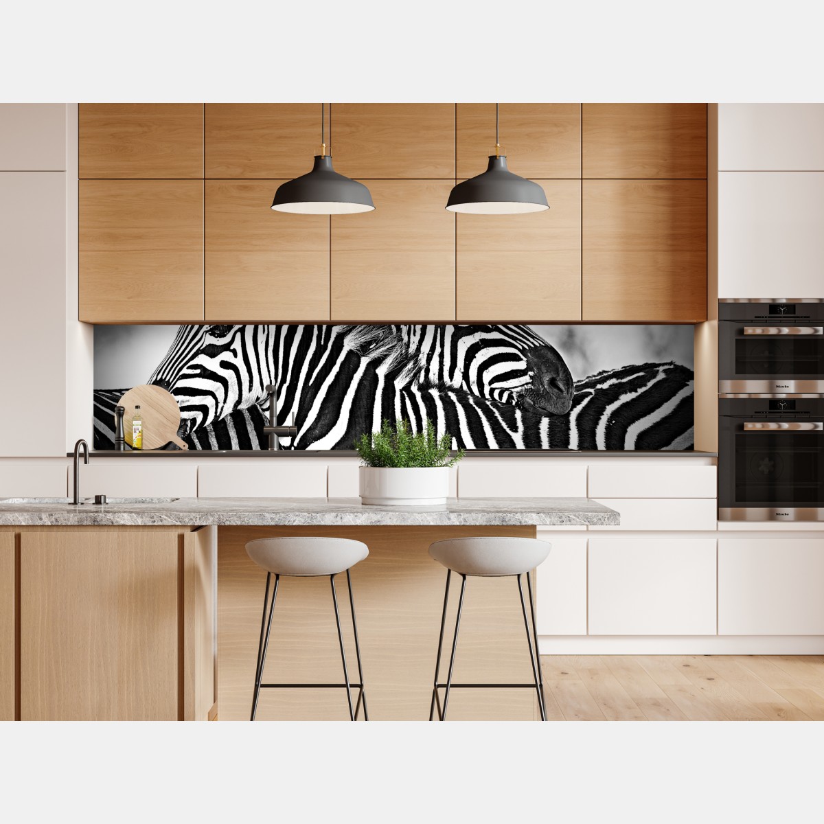 Repositionierbarer Aufkleber intimes zebra-porträt in schwarzweiß – Wallnifity® Repositionierbarer Aufkleber intimes zebra-porträt in schwarzweiß – Wallnifity®