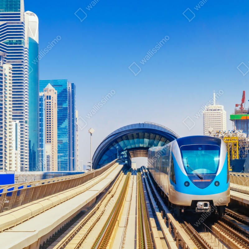 Repositionierbarer Aufkleber städtische u-bahn im sonnenschein – Wallnifity® Repositionierbarer Aufkleber städtische u-bahn im sonnenschein – Wallnifity®