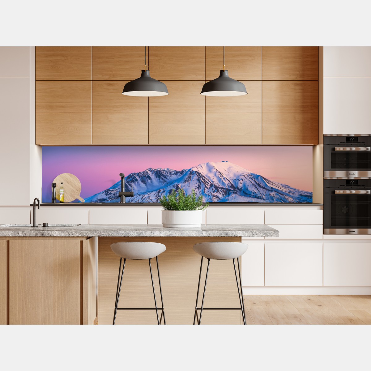 Repositionierbarer Aufkleber sonnenuntergang über Mount St. Helens im winter – Wallnifity® Repositionierbarer Aufkleber sonnenuntergang über Mount St. Helens im winter – Wallnifity®