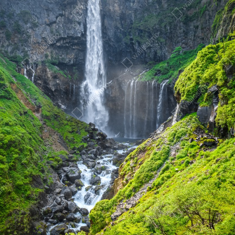 Repositionierbarer Aufkleber Kegon wasserfall Nikko landschaft – Wallnifity® Repositionierbarer Aufkleber Kegon wasserfall Nikko landschaft – Wallnifity®