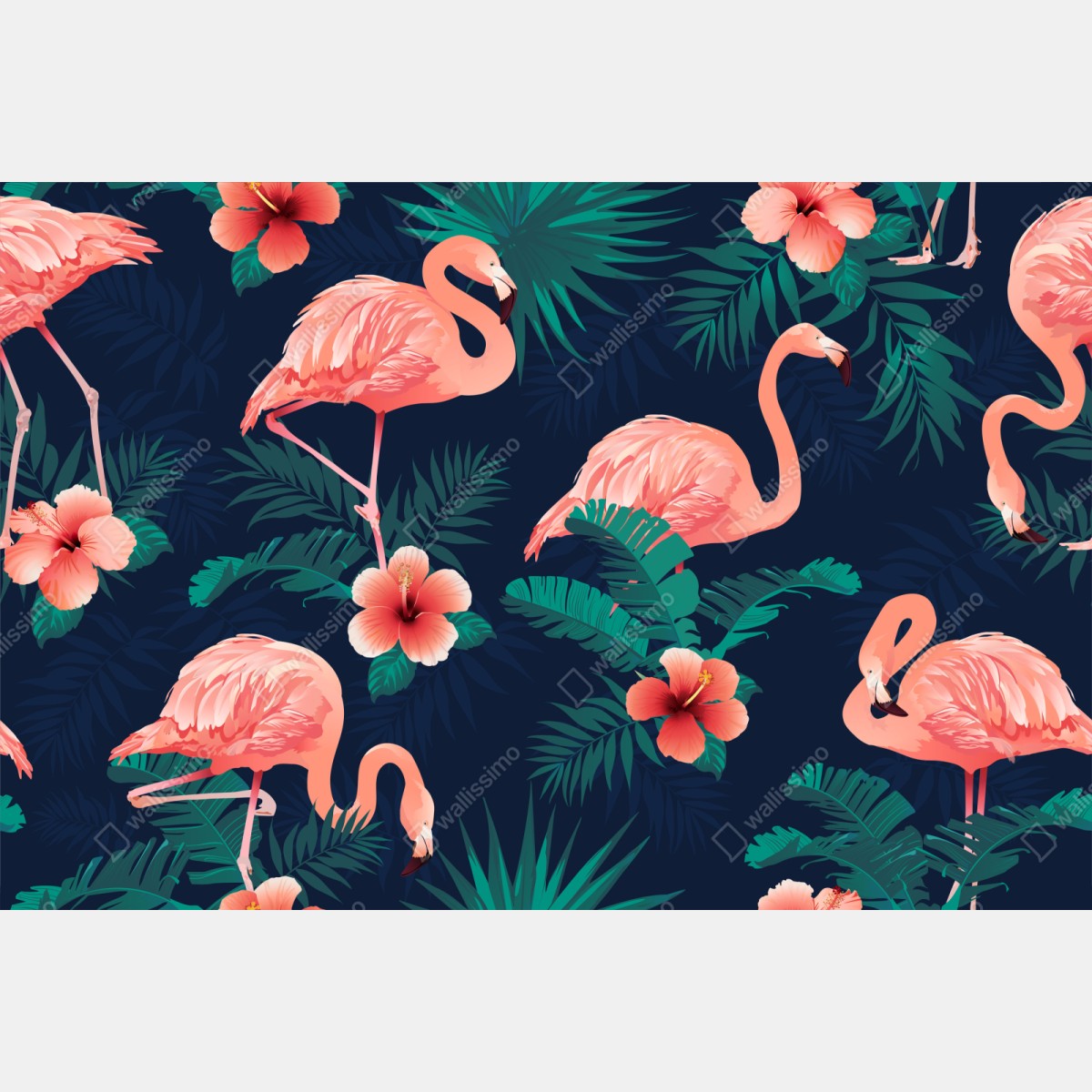 Repositionierbarer Aufkleber tropisches rosa flamingo-muster – Wallnifity® Repositionierbarer Aufkleber tropisches rosa flamingo-muster – Wallnifity®