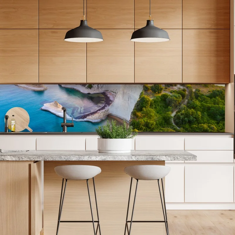 Repositionierbarer Aufkleber ruhige wolkenlandschaft am blauen himmel – Wallnifity®