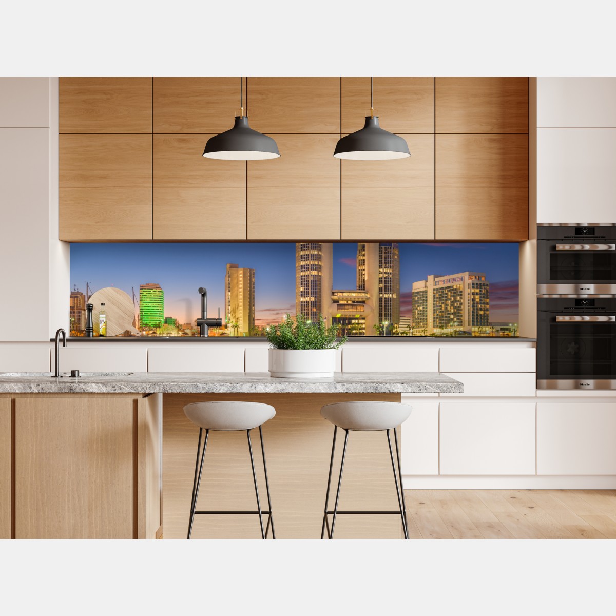 Repositionierbarer Aufkleber Corpus Christi skyline bei dämmerung – Wallnifity® Repositionierbarer Aufkleber Corpus Christi skyline bei dämmerung – Wallnifity®