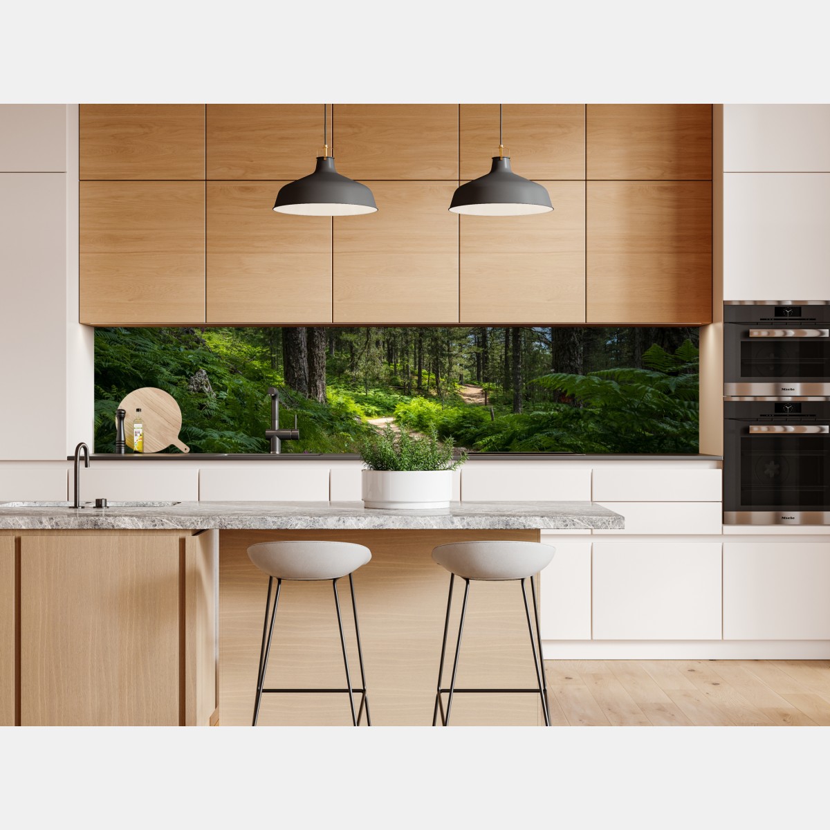 Repositionierbarer Aufkleber ruhiger waldpfad durch üppiges grün – Wallnifity® Repositionierbarer Aufkleber ruhiger waldpfad durch üppiges grün – Wallnifity®