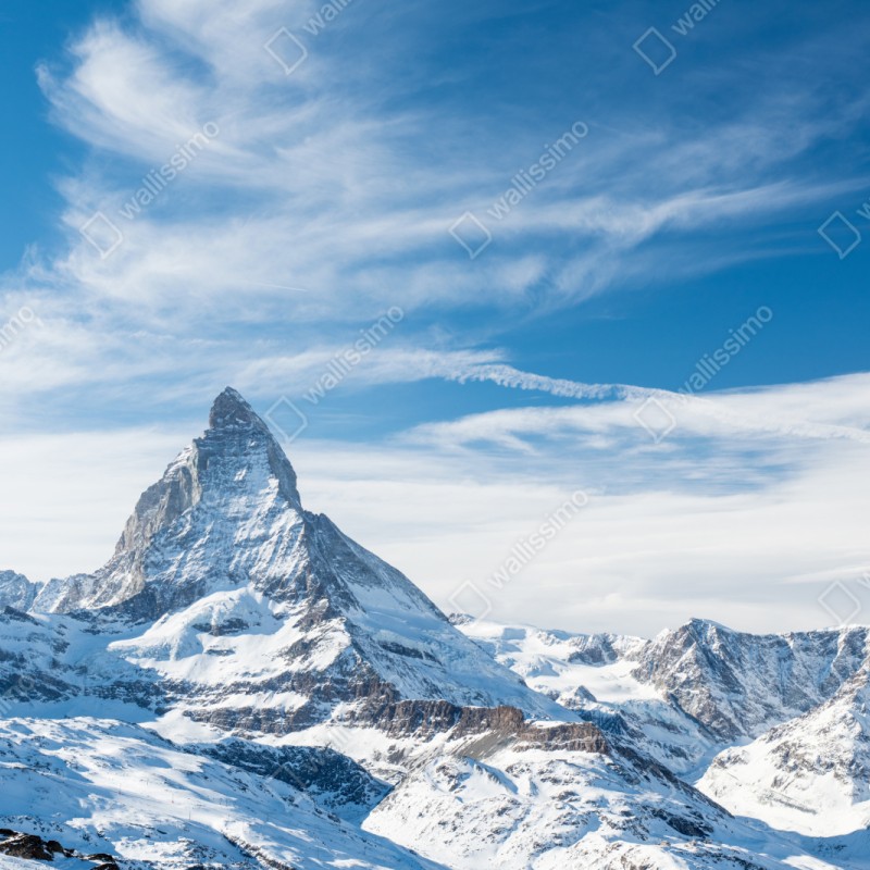 Repositionierbarer Aufkleber majestätischer alpiner gipfel in den Alpen – Wallnifity® Repositionierbarer Aufkleber majestätischer alpiner gipfel in den Alpen – Wallnifity®