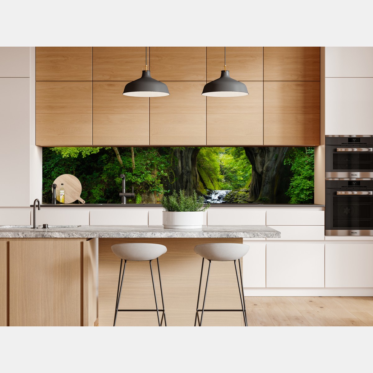Repositionierbarer Aufkleber geheimer wasserfall im felsbogen – Wallnifity® Repositionierbarer Aufkleber geheimer wasserfall im felsbogen – Wallnifity®