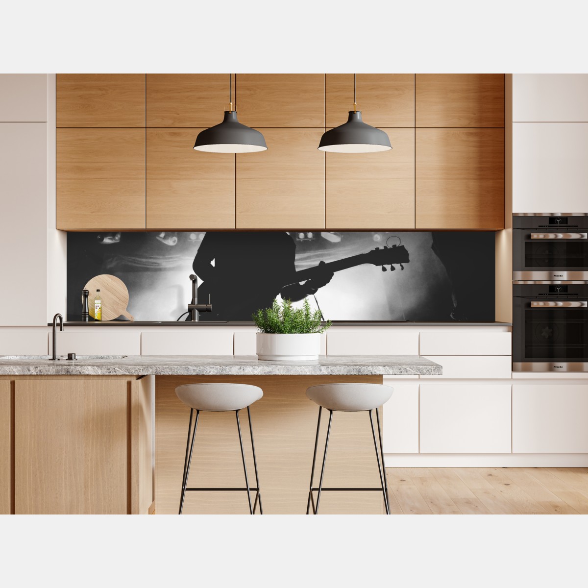 Repositionierbarer Aufkleber gitaristensilhouette bei einem live-konzert – Wallnifity® Repositionierbarer Aufkleber gitaristensilhouette bei einem live-konzert – Wallnifity®