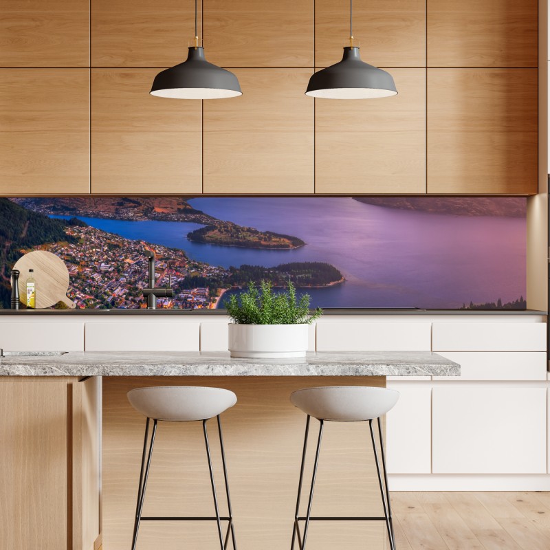 Repositionierbarer Aufkleber raureifbedeckte bäume bei sonnenaufgang – Wallnifity®