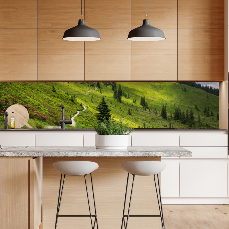 Repositionierbarer Aufkleber rosa trompetenblume mit tau – Wallnifity®