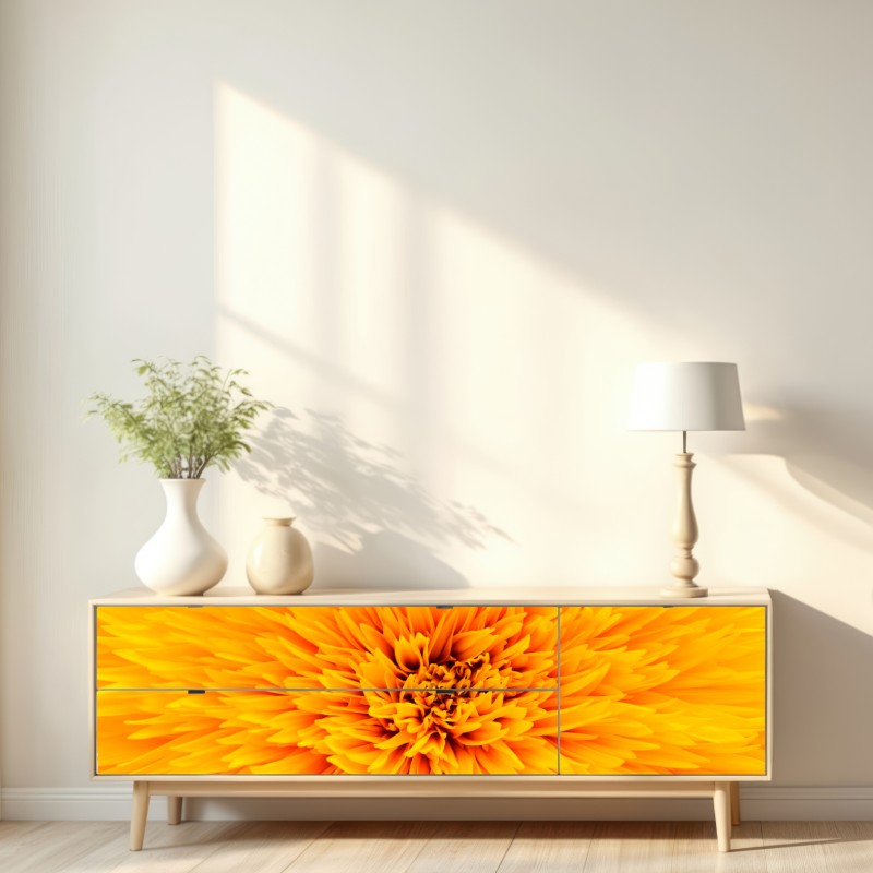 Repositionierbarer Aufkleber strahlende sonnenblume nahaufnahme – Wallnifity® Repositionierbarer Aufkleber strahlende sonnenblume nahaufnahme – Wallnifity®