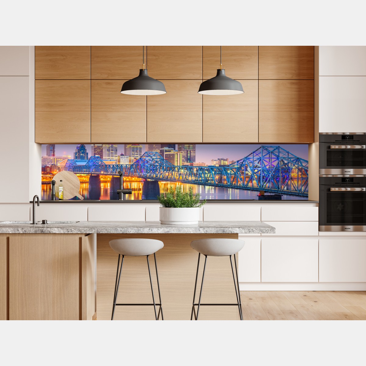 Repositionierbarer Aufkleber Louisville skyline bei dämmerung – Wallnifity® Repositionierbarer Aufkleber Louisville skyline bei dämmerung – Wallnifity®