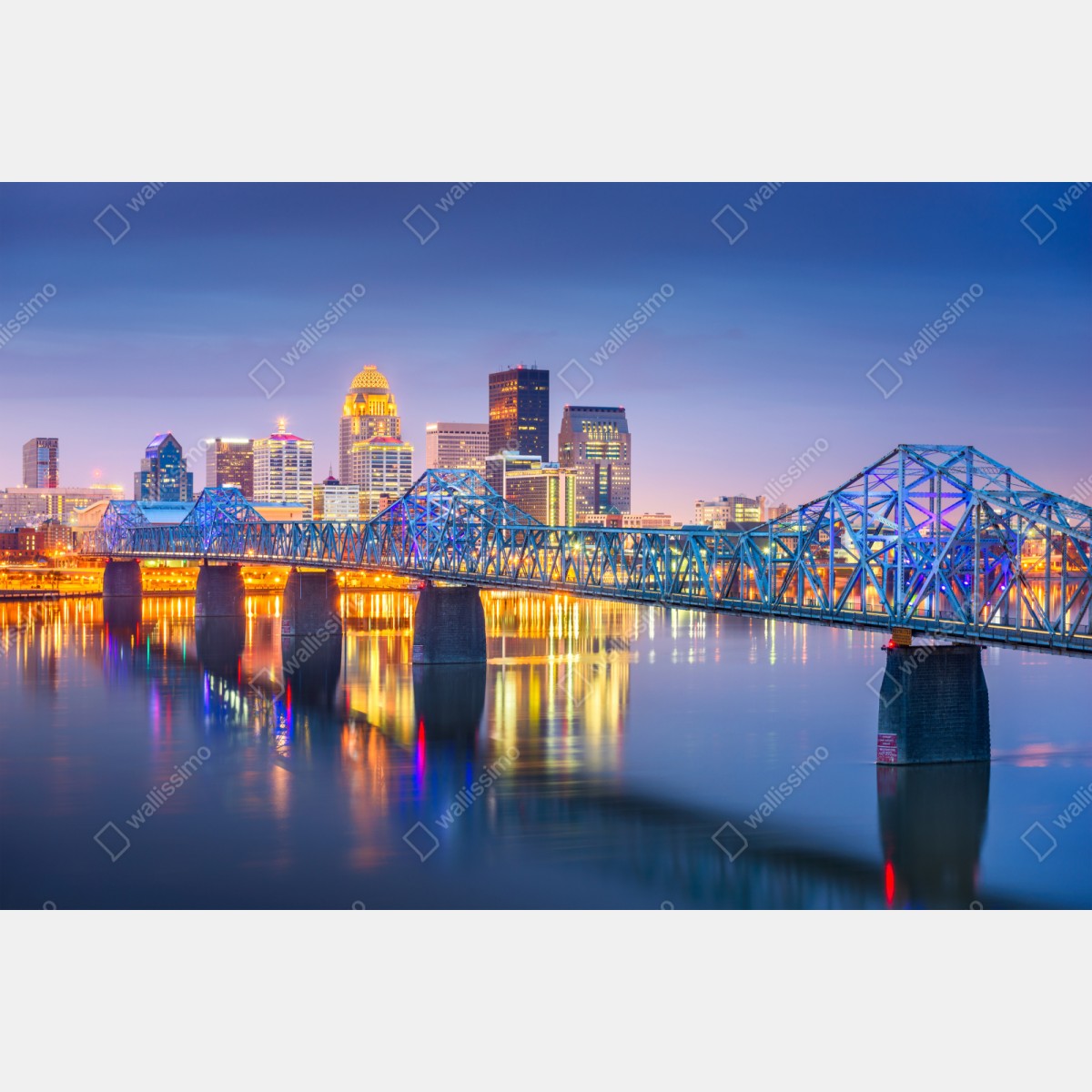 Repositionierbarer Aufkleber Louisville skyline bei dämmerung – Wallnifity® Repositionierbarer Aufkleber Louisville skyline bei dämmerung – Wallnifity®