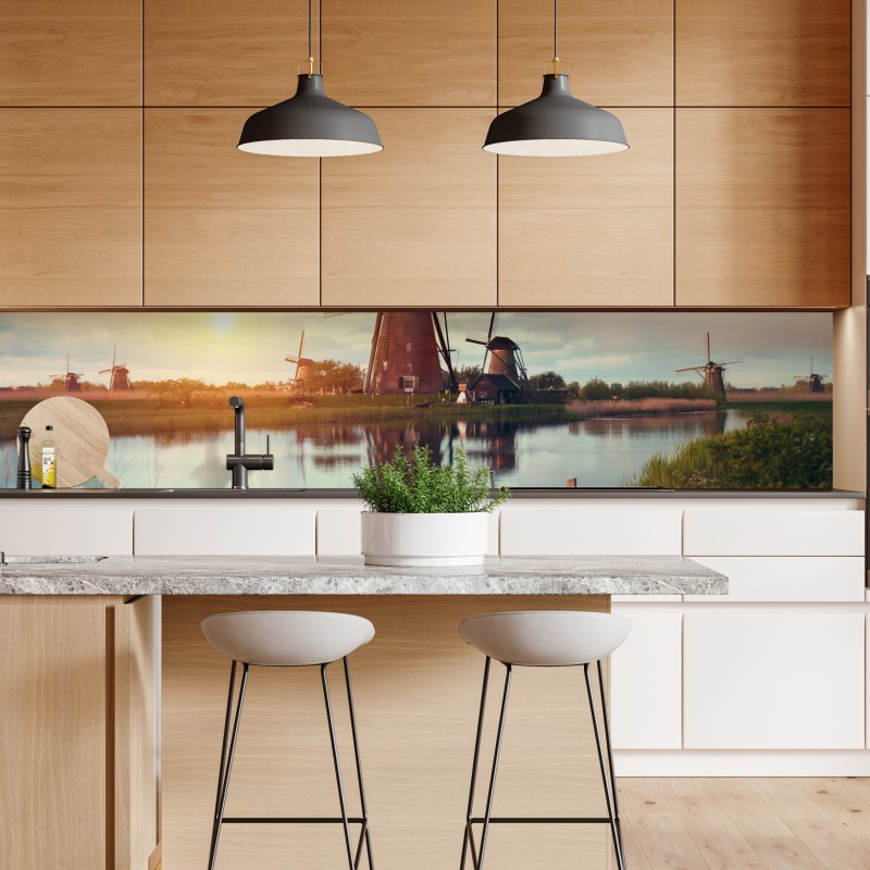 Repositionierbarer Aufkleber goldener herbstwald pfad – Wallnifity®
