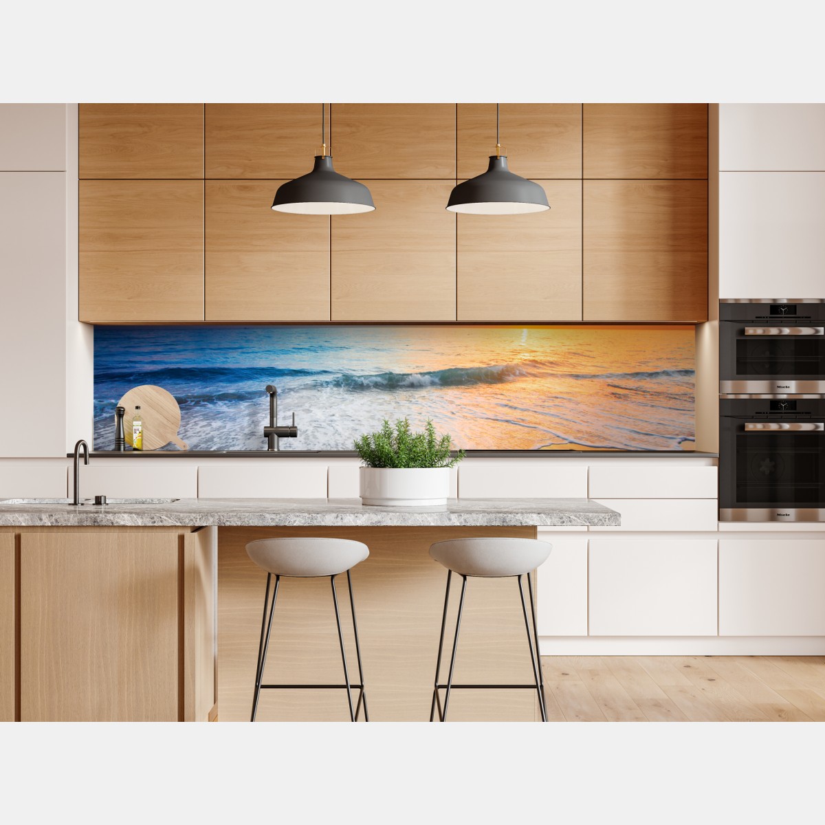 Repositionierbarer Aufkleber ruhiger sonnenuntergang über dem meer – Wallnifity® Repositionierbarer Aufkleber ruhiger sonnenuntergang über dem meer – Wallnifity®