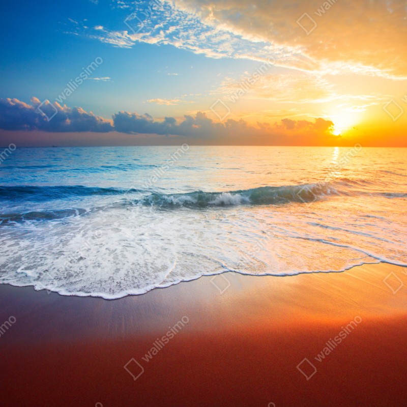 Repositionierbarer Aufkleber ruhiger sonnenuntergang über dem meer – Wallnifity® Repositionierbarer Aufkleber ruhiger sonnenuntergang über dem meer – Wallnifity®