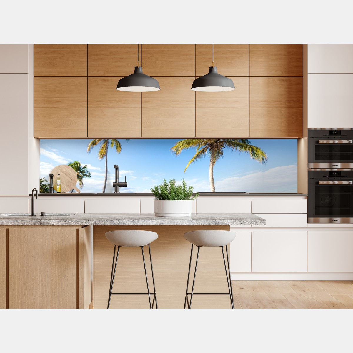 Repositionierbarer Aufkleber tropischer palmenstrand – Wallnifity® Repositionierbarer Aufkleber tropischer palmenstrand – Wallnifity®