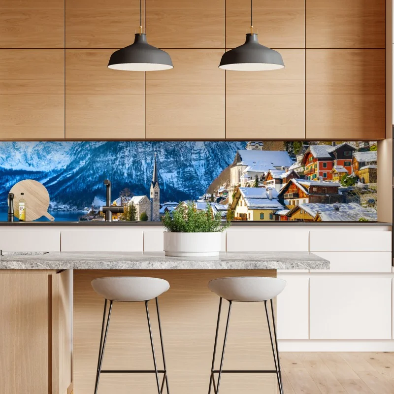 Repositionierbarer Aufkleber winterruhe in Hallstatt — alpendorf am see – Wallnifity® Repositionierbarer Aufkleber winterruhe in Hallstatt — alpendorf am see – Wallnifity®