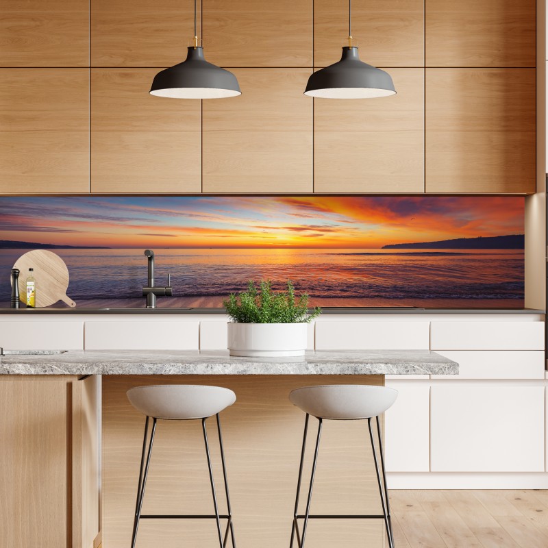 Repositionierbarer Aufkleber Dallas skyline bei sonnenuntergang – Wallnifity®