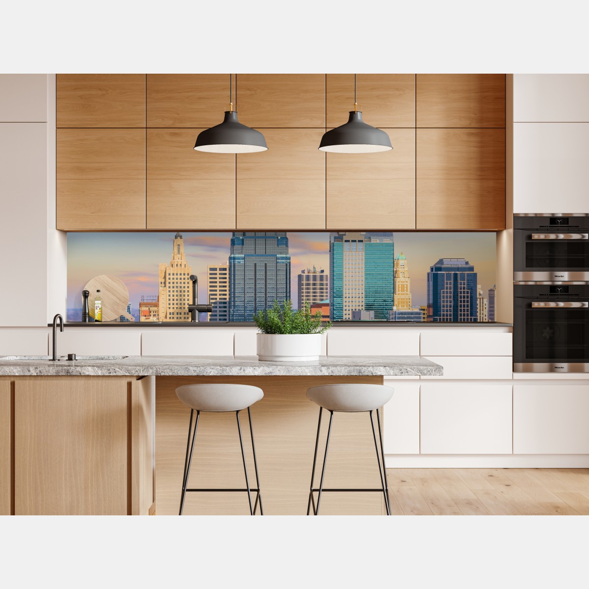 Repositionierbarer Aufkleber Kansas City skyline bei sonnenuntergang – Wallnifity® Repositionierbarer Aufkleber Kansas City skyline bei sonnenuntergang – Wallnifity®