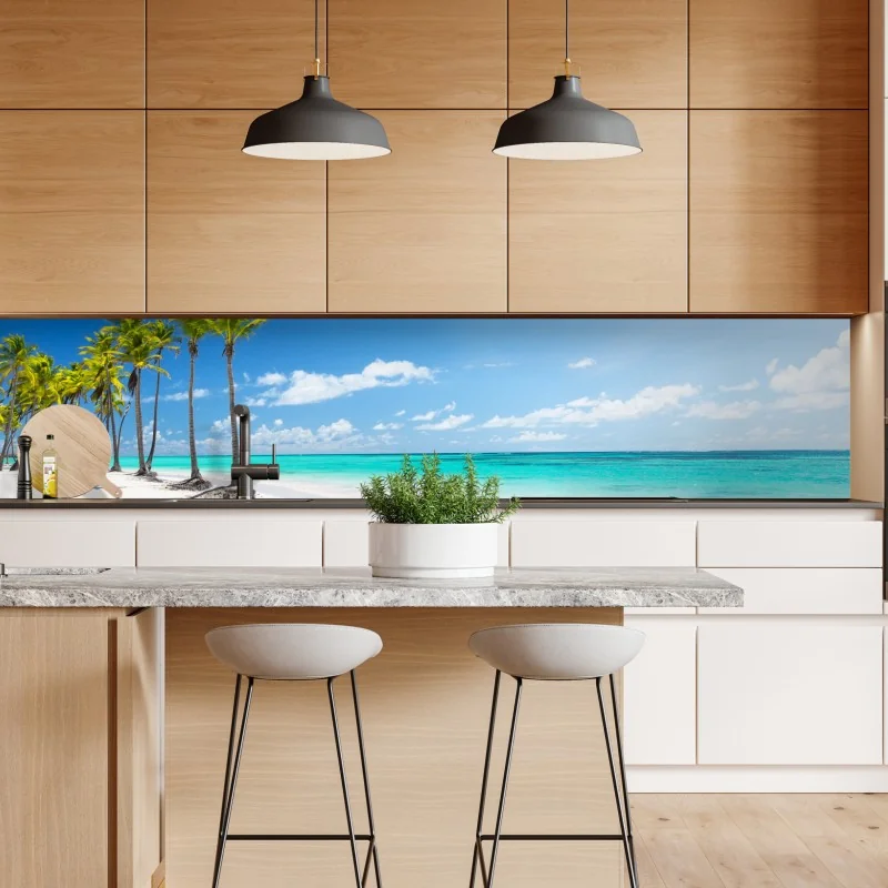 Repositionierbarer Aufkleber palmen am strand von Punta Cana – Wallnifity® Repositionierbarer Aufkleber palmen am strand von Punta Cana – Wallnifity®