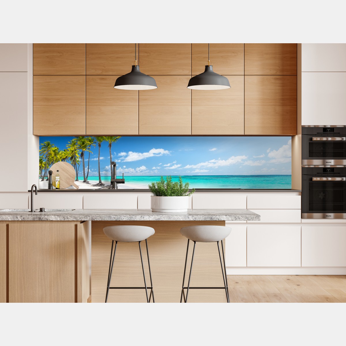 Repositionierbarer Aufkleber palmen am strand von Punta Cana – Wallnifity® Repositionierbarer Aufkleber palmen am strand von Punta Cana – Wallnifity®