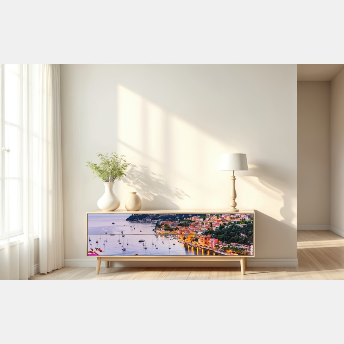 Repositionierbarer Aufkleber sonnenuntergang über Villefranche-sur-Mer – Wallnifity® Repositionierbarer Aufkleber sonnenuntergang über Villefranche-sur-Mer – Wallnifity®