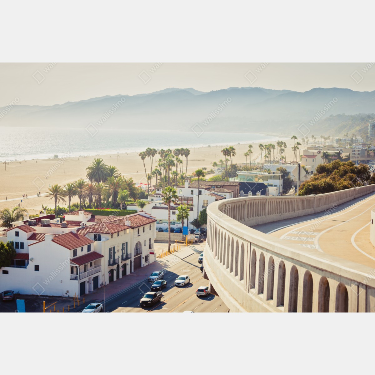 Repositionierbarer Aufkleber Santa Monica küstenpanorama – Wallnifity® Repositionierbarer Aufkleber Santa Monica küstenpanorama – Wallnifity®